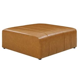 Modway EEI-4401-TAN Bartlett Vegan Leather Ottoman, Tan