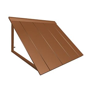 AWNTECH 8 ft. Houstonian Standing Seam Metal Door/Window Awning Fixed Outdoor Canopy 104 Inch W x 36 Inch Proj, Copper