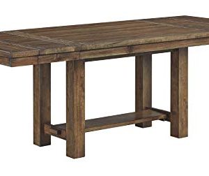 Signature Design by Ashley Moriville Farmhouse 36” x 30” Dining Extension Table, Seats up to 8, Brown