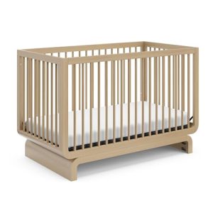 Storkcraft Santorini Deluxe 5-in-1 Convertible Crib with Bonus Toddler Guardrail (Driftwood) – GREENGUARD Gold Certified, Toddler Guardrail Included in Box, Fits Standard Crib Mattress