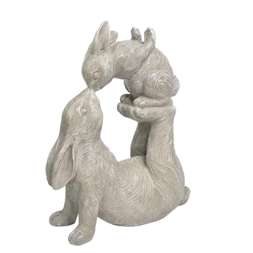 Newman House Studio Garden Statues Kissing Bunny Sulpture - Garden Décor Rabbit Collectible Figurines Yard Decorations Outdoor 11.8" L x 4.8" W x 14.6" H