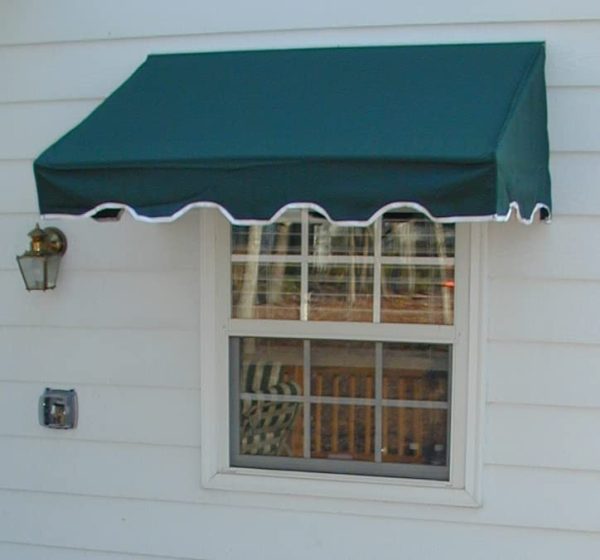 Easyawn Sunbrella Classic Window Awning/Door Awning/5colors + 3sizes/Door Canopy/Window Awning/Canvas Window Awning/Canvas Door Awning/by Easyawn with Sunbrella Canvas (Green 4 feet Wide)