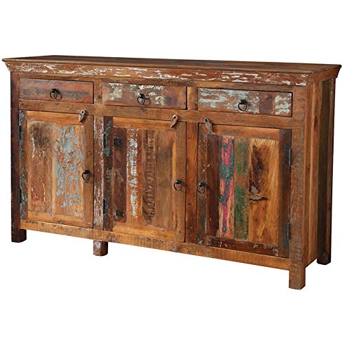 BOWERY HILL 3 Door Sideboard in Brown and Black