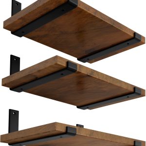 LEOPO 12 inch Shelf Bracket for DIY Floating Shelf, 1/5 inch Thick Heavy Duty Bracket, 6 Pack, 11.25” x 6” x 1.5”