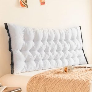 Headboard Pillow Upholstered Wall Mounted Headboard Dorm Bed Large Bolster Headboard Positioning Support Reading Pillow Cushion,White,Full/100 * 50cm