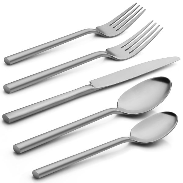 Alata Potter 20-Piece Forged Silverware Set, Service for 4 – Premium Stainless Steel Flatware Set, Modern Design with Satin Finish, Ideal for Home, Kitchen, Party, Camping