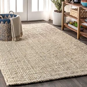 JONATHAN Y NRF102B-8 Pata Hand Woven Chunky Jute Light Ivory 8 ft. x 10 ft. Area-Rug, Farmhouse, Easy-Cleaning, for Bedroom, Kitchen, Living Room,