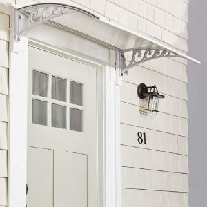 The Lakeside Collection White 47.5" Window Awning or Front Door Canopy - Shield from Rain and Snow