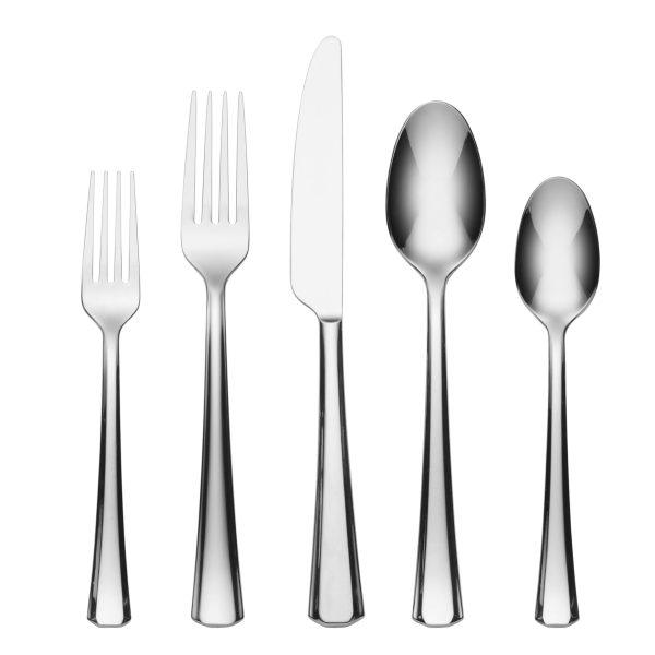 Oneida Bleeker Piece Everyday Flatware Set, 20 Count, Metallic