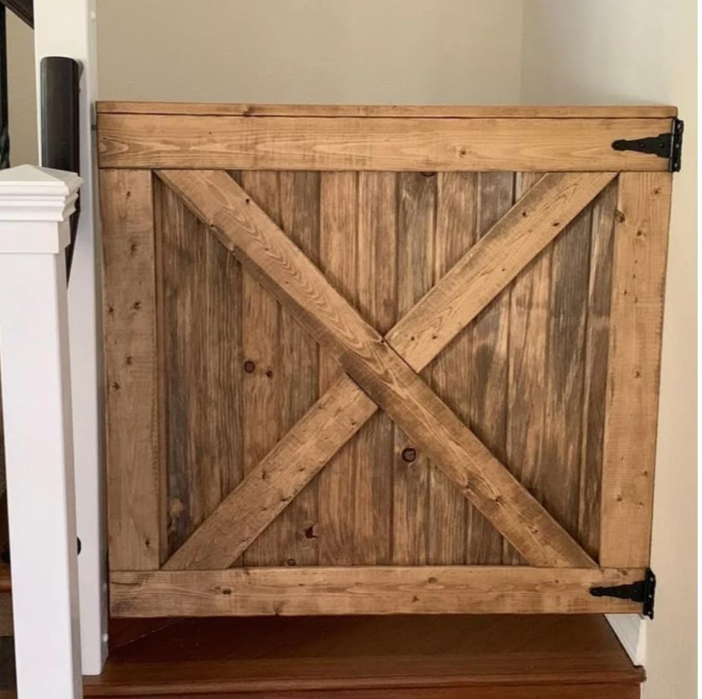 Rustic Farmhouse Style Half Barn Door Custom Pet/Dog Gate Hardware not included.