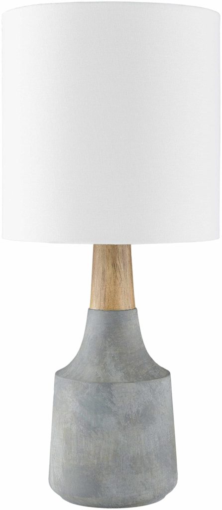 BoutiqueRugs Buharkent Modern Resin Bedside Table Lamp for Bedroom Nightstand - End Side Table Lamp for Living Room - Shade Linen - White, Gray, Beige - 17,5" H