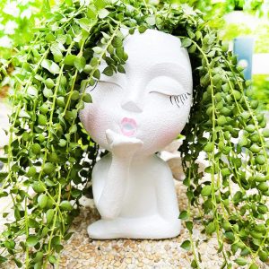 EylbKey Face Flower Pots Head Planter Pot for Plants Succulent Planter Head Planter Succulent Planter Cute Resin Cactus Planter Pot Funny Cute Nose Face Planters Pot Indoor and Outdoor