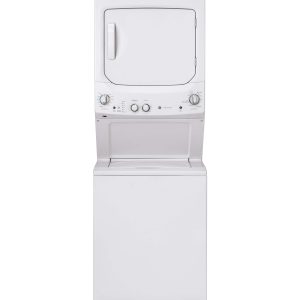 GE GUD27ESSMWW Unitized Spacemaker 3.8 Washer with Stainless Steel Basket and 5.9 Cu. Ft. Capacity Electric Dryer, White