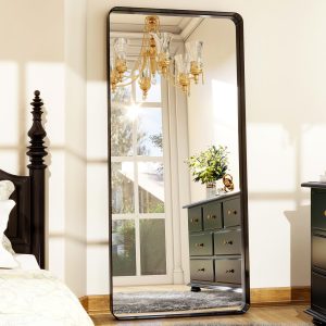 Easly 71" x 30" Full-Length Mirror - Black Deep Framed Floor Mirror, Wall-Mounted Rectangular Dressing Mirror for Home Decor in Bedroom, Bathroom, Living Room - Hang or Lean Against Wall