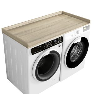 Kaboon Washer Dryer Countertop, Melamine Countertop with Edge Rails - 27.5" Depth x 54" Width Laundry Room Organization，Oak