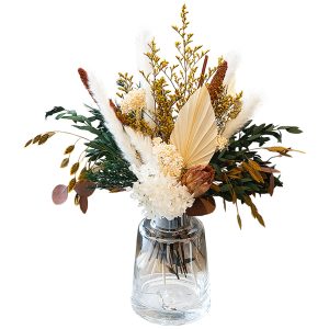 Natural Dried Flower Bouquet | Boho Home Decor, Mix Preserved Florals, Pampas Grass Eucalyptus Flower Arrangements for Table Centerpiece, Home Office Wedding Decorations