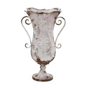 Deco 79 Vintage Metal Vase, 13" x 21", Beige