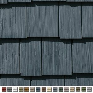 Cedar Impressions Double 7in. Staggered Perfection Shingle Siding (1/2 Square) Pacific Blue