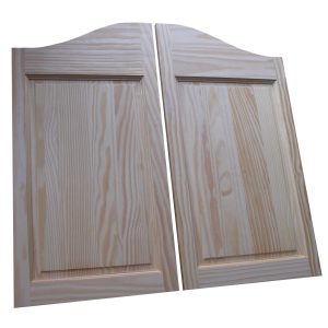 Cafe Doors by Cafe Doors Emporium | Pine Raised 2 Paneled | Premade for 36" W Finished Opening | Saloon Western Style Swinging Bar Pub Solid Wood Cafe Door | includes Gravity Pivot Hinges