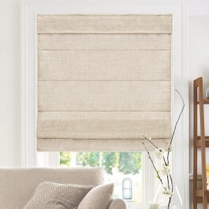 CHICOLOGY Roman Shades for Windows , Window Treatments , Roman Shades , Roman Window Shades , Room Darkening Shades , Window Shades , 23"W X 64"H , Belgian Flax (Privacy & Light Filtering)