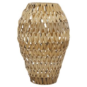 Deco 79 Plastic Rattan Handmade Decorative Vase Woven Centerpiece Vase, Vase for Home Decoration 15" x 15" x 22", Brown