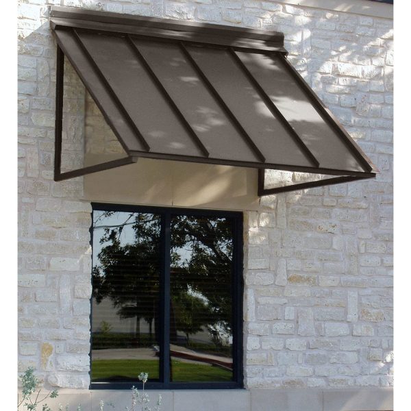 6 ft. Houstonian Metal Standing Seam Awning (80 in. W x 24 in. H x 24 in. D) Bronze