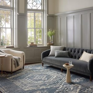 Loloi Magnolia Home by Joanna Gaines Gigi Collection GIG-03 Denim/Ivory 5'-3" x 7'-6" Area Rug