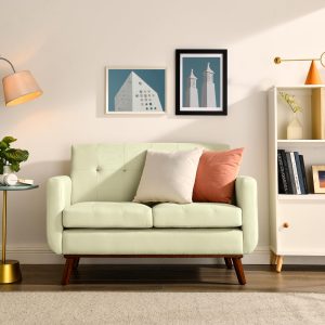 ECLYL Double Sofa, Modern Decoration Living Room Love Seat Sofa Simple and Atmospheric, Button Plush Soft Cushion Love Seat Furniture, Easy to Install Bedroom Small Sofa (Beige)